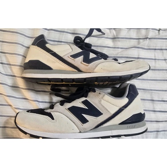 Size Men 6.5 Women 8- Figs X New Balance 996 White Navy - Picture 3 of 7